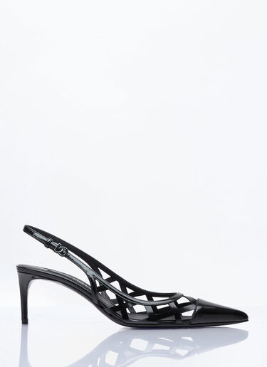 Dolce & Gabbana 漆皮露跟浅口鞋 黑色 dol0258007