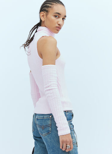 Blumarine テディニット製ハイネックトップ ピンク blm0253008