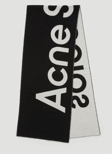 Acne Studios ロゴマフラー ブラック acn0148076