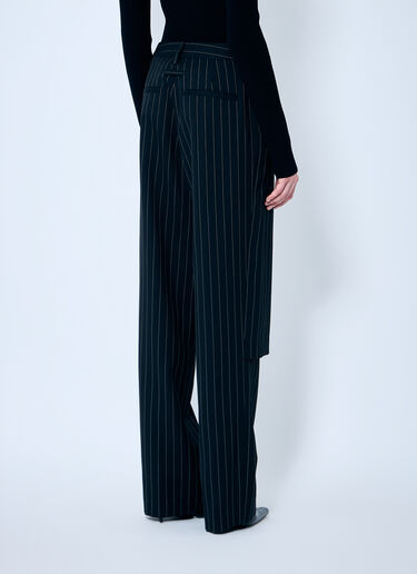 Jean Paul Gaultier Pinstriped Tailored Pants With Skirt Overlay Black jpg0259009