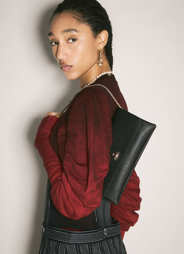 Vivienne Westwood 十字纹链条手拿包 黑色 vvw0258017
