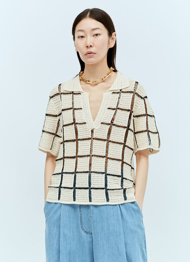 Dries Van Noten Block Stitch Polo 上衣 米色 dvn0256027