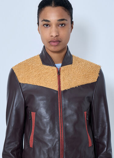 Kiko Kostadinov Konrad Leather Jacket Brown kko0264003