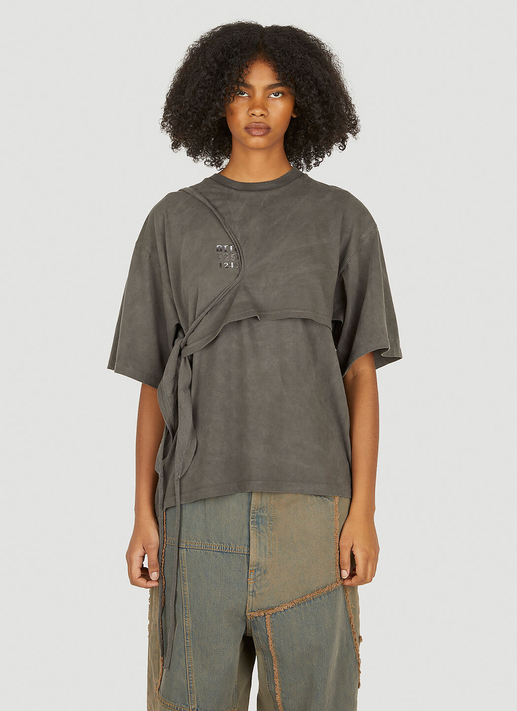 Ottolinger Wrap T-Shirt in Grey | LN-CC