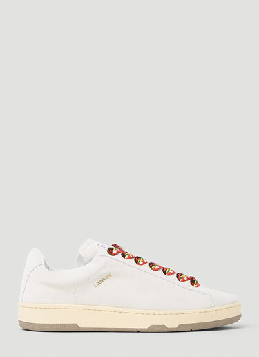 Lanvin Curb Low-Top Suede Sneakers Cream lnv0153012