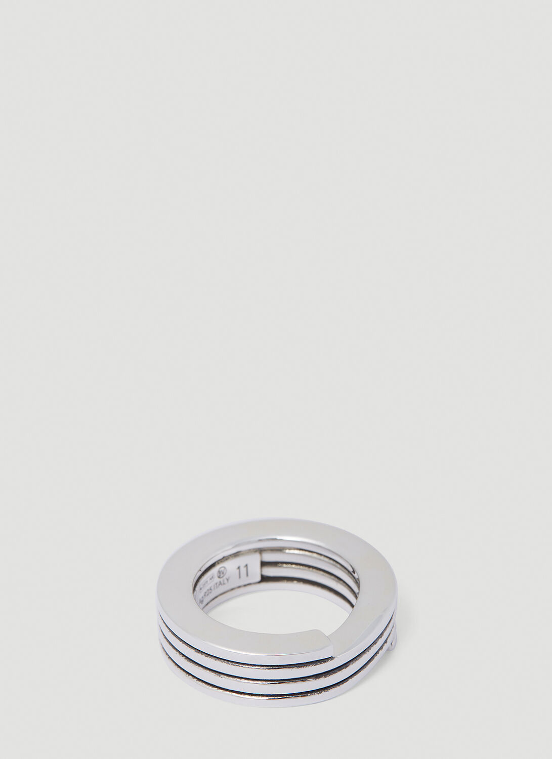 Shop Bottega Veneta Layered Ring In Silver