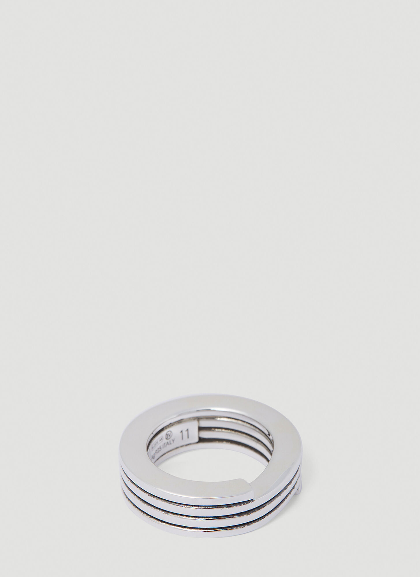 Bottega Veneta Layered Ring In Silver
