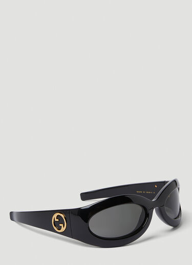 Gucci GG1247S ラップアラウンドサングラス ブラック guc0250260