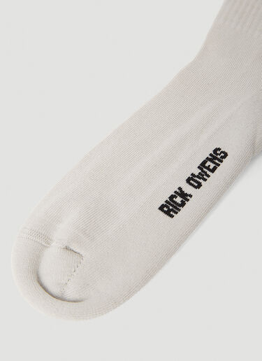 Rick Owens Logo Intarsia Socks Light Grey ric0149027