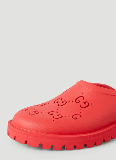 Gucci Perforated G Slip Ons Red guc0145071