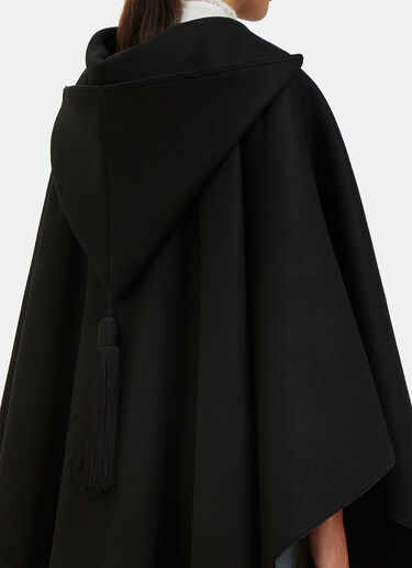 Saint Laurent Oversized Hooded Cape Coat Black sla0225002