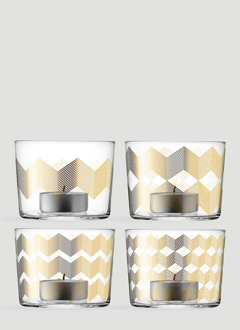 LSA International Set of Four Chevron Tealight Transparent wps0644391