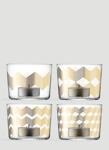 Set of Four Chevron Tealight LSA International Set of Four Chevron Tealight Gold wps0644402
