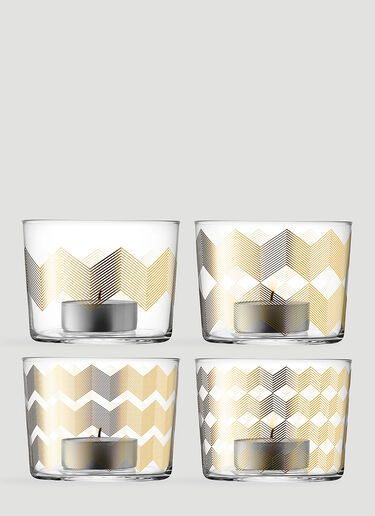 LSA International Set of Four Chevron Tealight Gold wps0644402