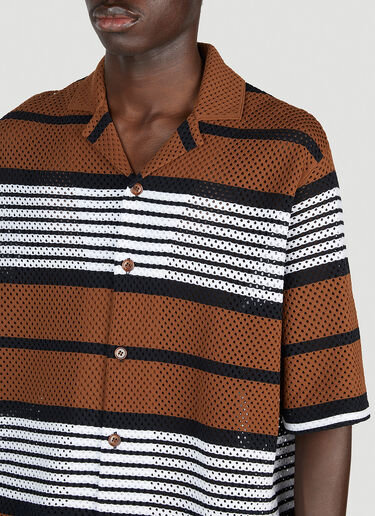 Burberry 로고 스트라이프 셔츠 브라운 bur0152038