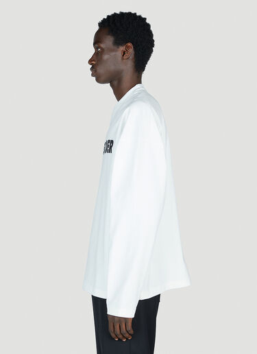 Jil Sander Logo Print Long Sleeve T-Shirt White jil0153005