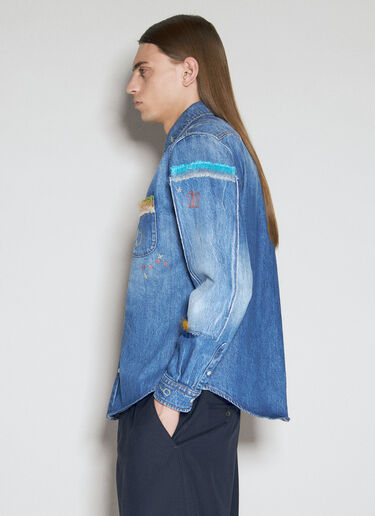 Marni Mohair Patches Denim Shirt Blue mni0155002