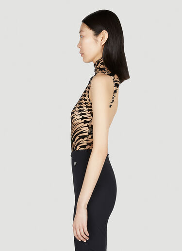 Mugler 그래픽 프린트 보디슈트 블랙 mug0251047
