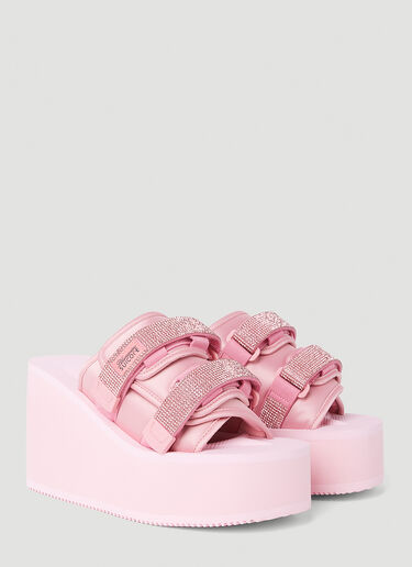 Blumarine x Suicoke Moto Platform Mules Pink blm0252028