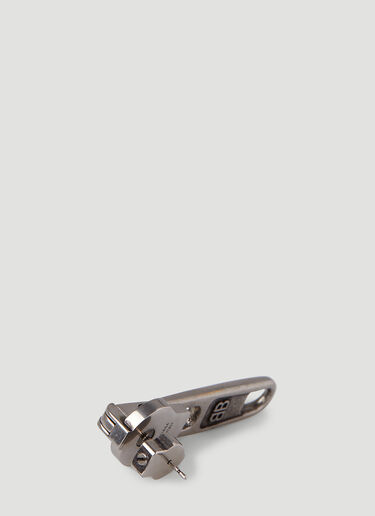 Balenciaga Zip Earrings Silver bal0345001