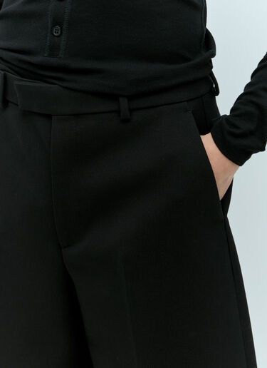 Gucci Wool Silk Cropped Pants Black guc0155039