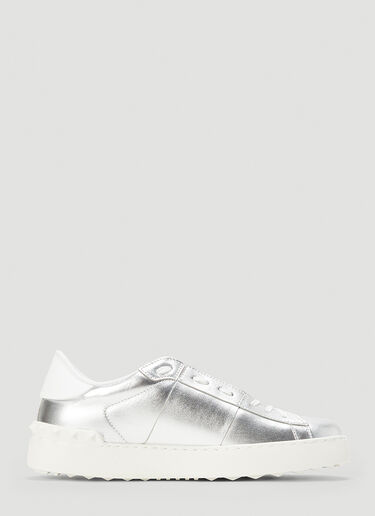 Valentino Metallic Open Sneakers Silver val0142062