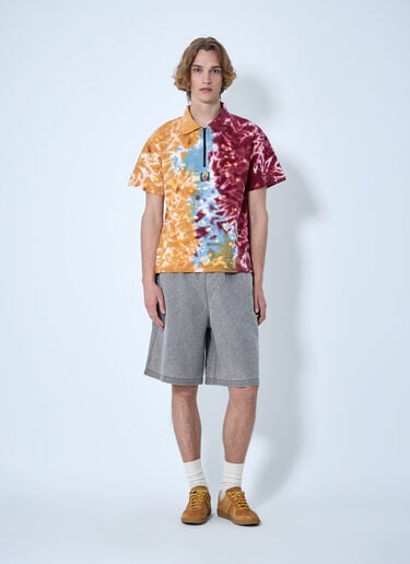 Brain Dead Zip-Collar Tie-Dye Polo Shirt Orange bra0164004