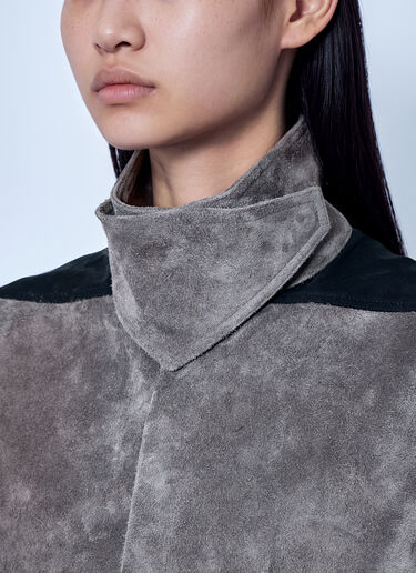 Rick Owens Throat Latch Short Sleeves Shirt Grey ric0266001