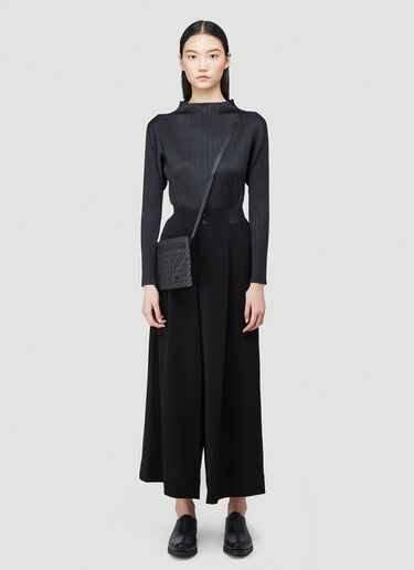 Pleats Please Issey Miyake Basics Long-Sleeved Top Black plp0240004