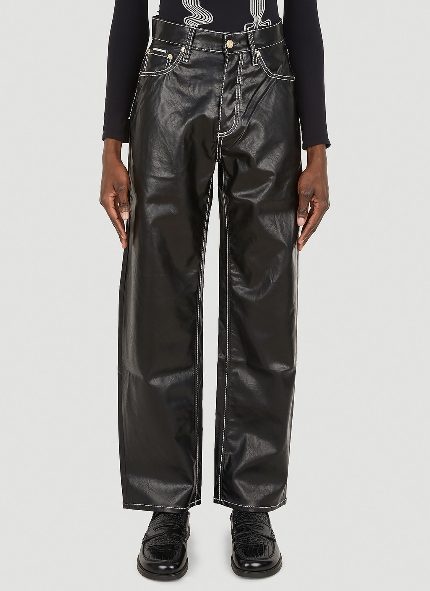 Eytys Benz Vegan Leather Trousers In Black