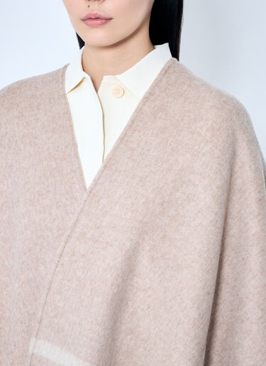Max Mara Jacquard Wool Poncho Beige max0259023