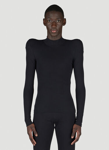 Balenciaga Rounded Shoulder Highneck Sweater Black bal0154008