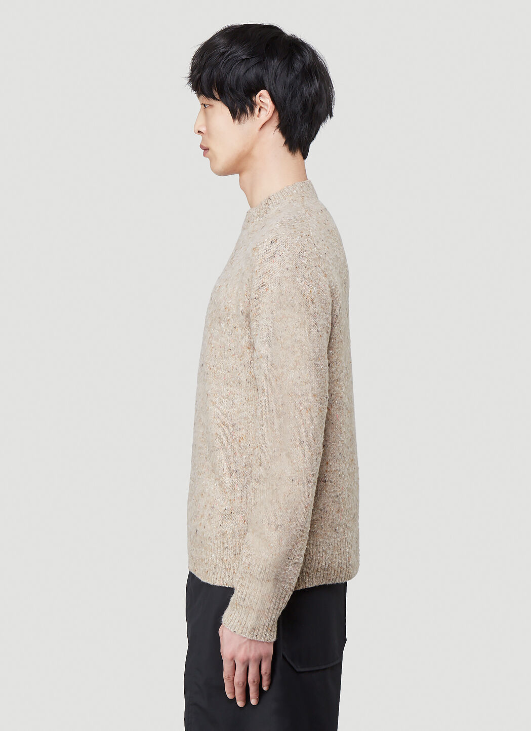 Acne Studios Men s Peele Melange Knitted Sweater in Brown LN CC