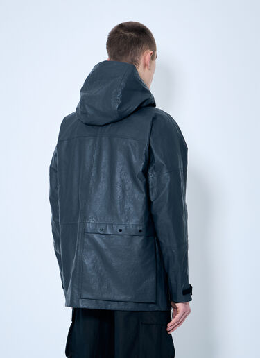 Stone Island Leather Organza Hooded Jacket Black sto0160001