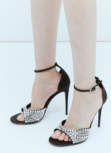 Gucci Crystal Embellished High Heel Sandals Black guc0253116
