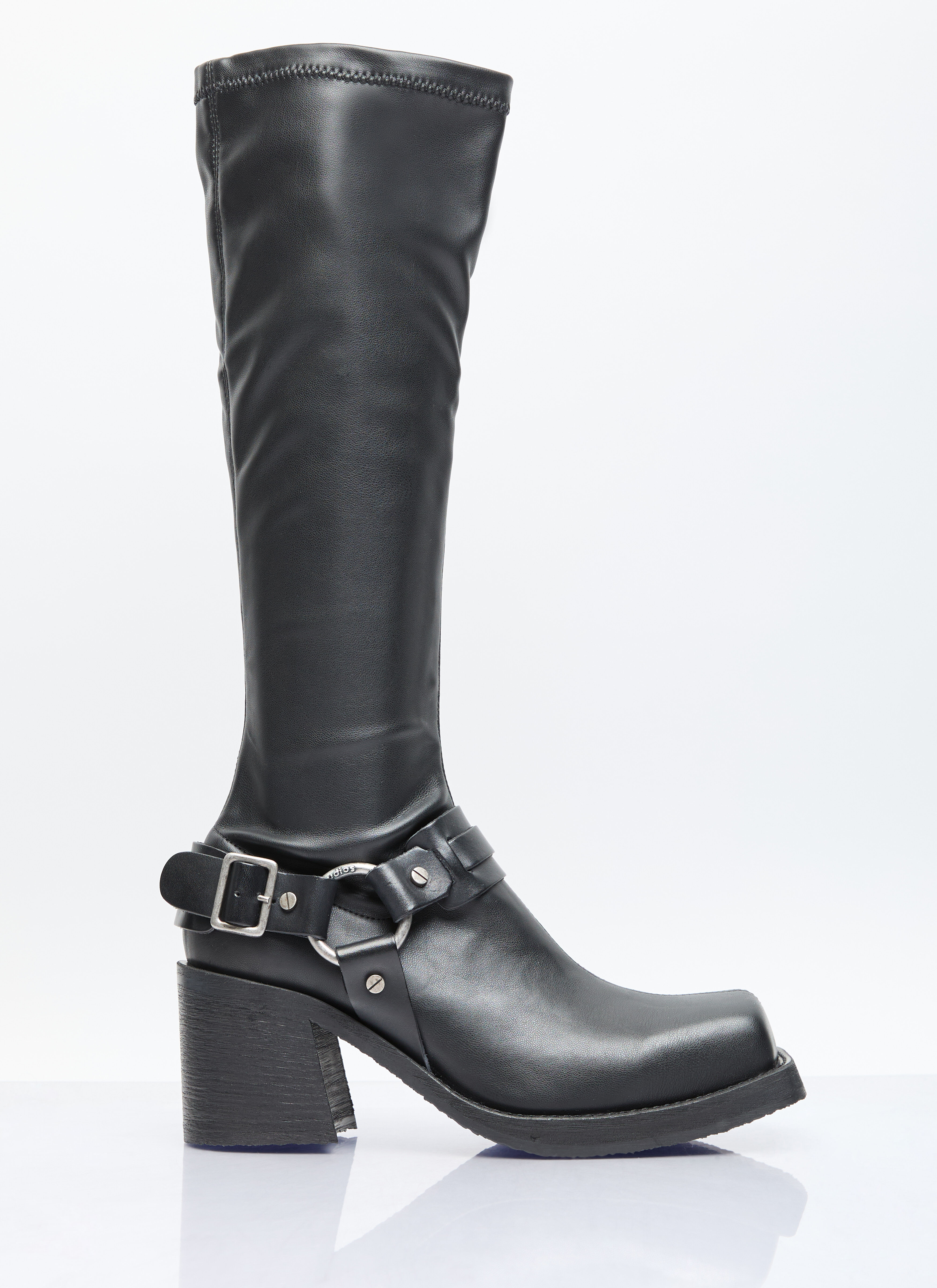 MM6 Maison Margiela Pull-On Buckle Boots Grey mmm0255019