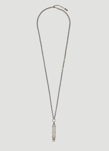 Saint Laurent Whistle Pendant Necklace Silver sla0247084