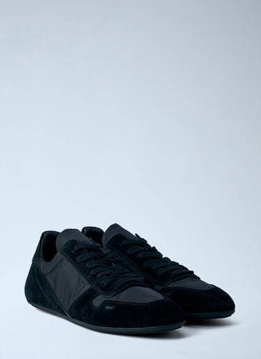 Rick Owens Minimal Suede-Trimmed Sneakers Black ric0163040