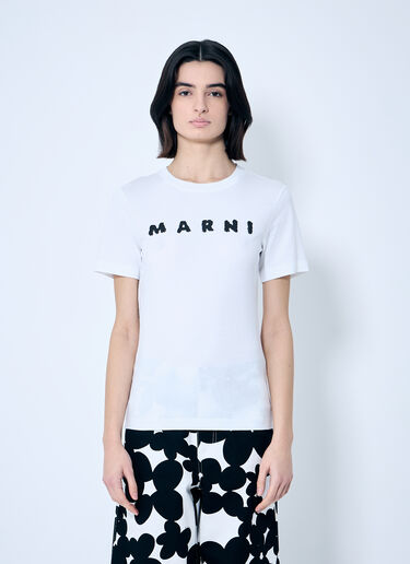Marni Logo Motif T-Shirt White mni0259011