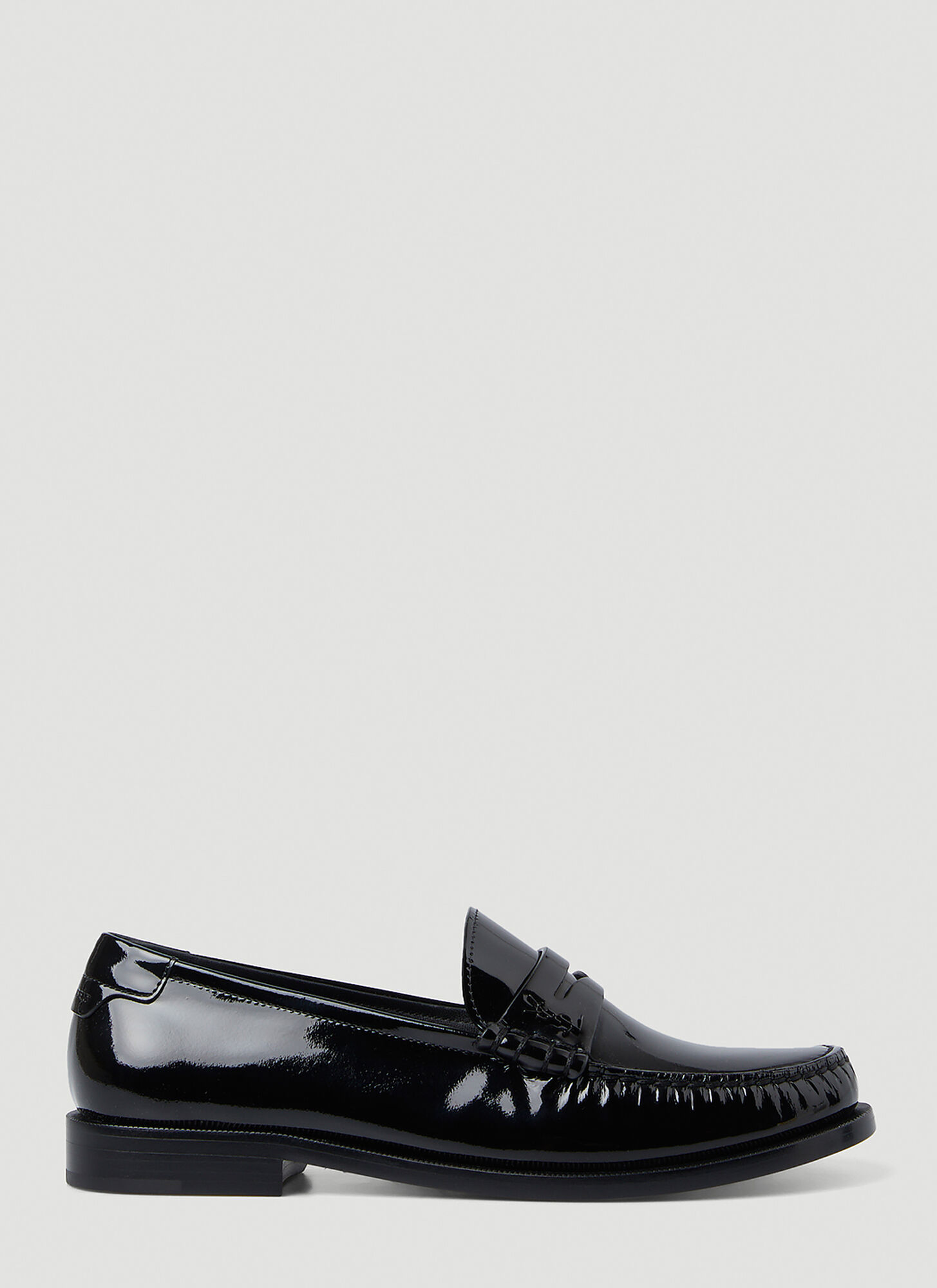 Saint Laurent Monogram Penny Loafers In Calf Leather In Black