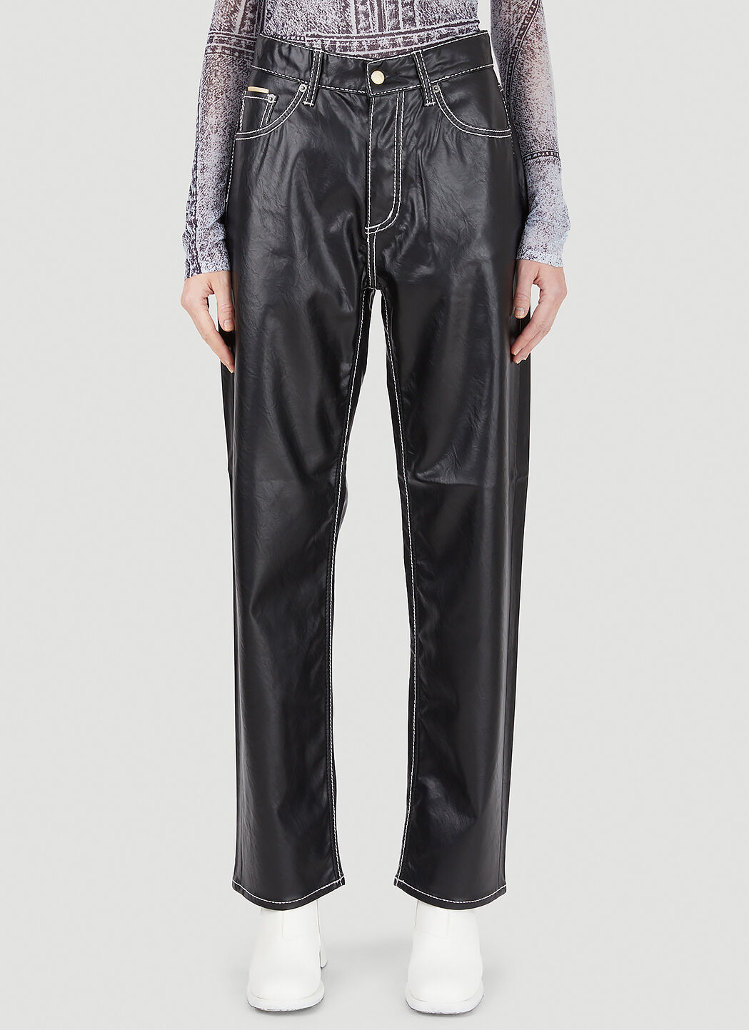 Leather pants with belt sales loops