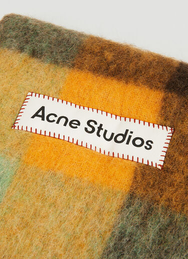 Acne Studios 流苏格纹围巾 棕色 acn0148066