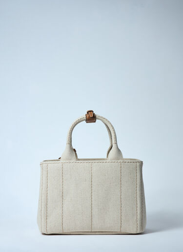 Prada Small Canvas Tote Beige pra0260037