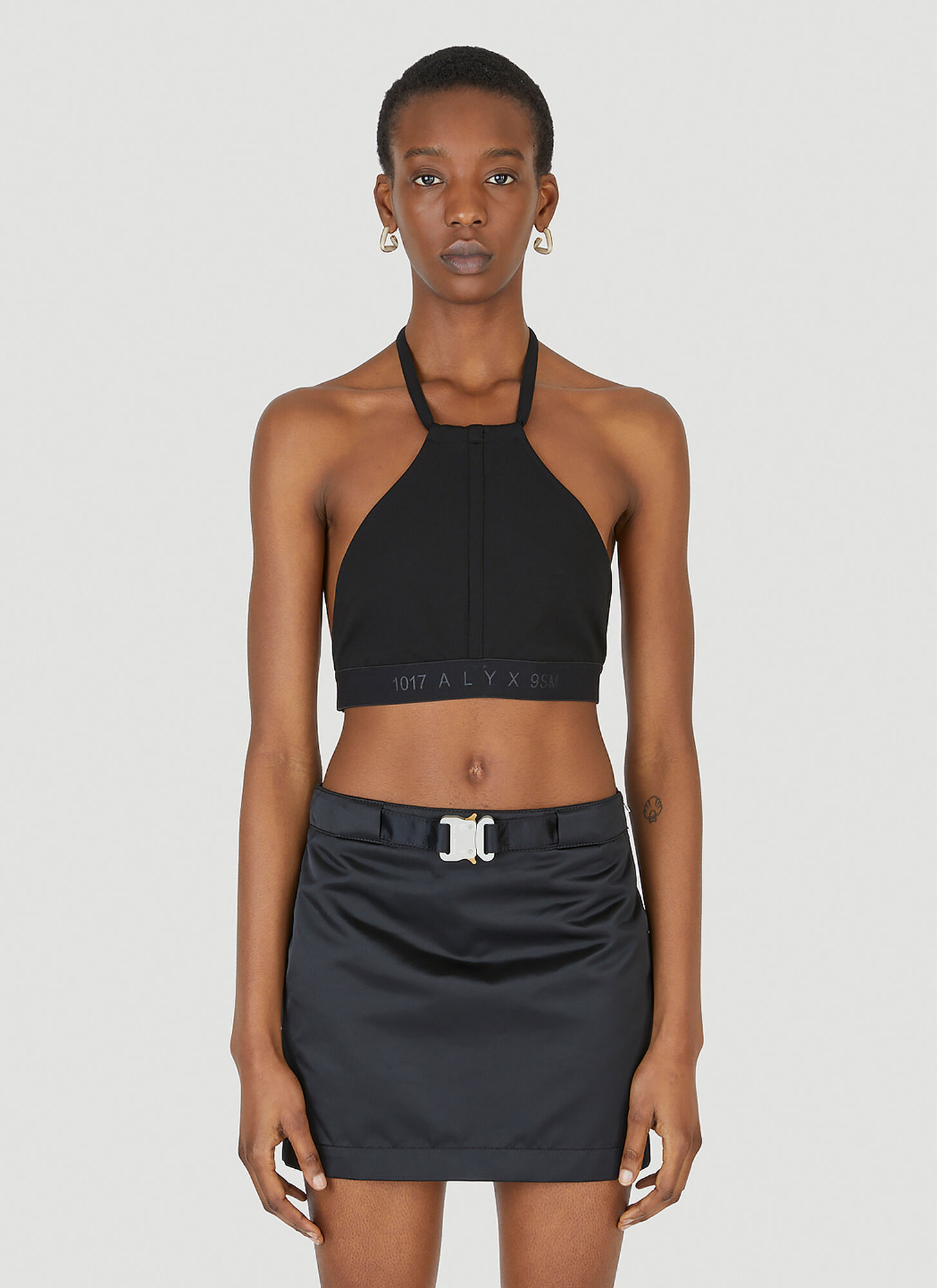 Alyx Butterfly Halterneck Top In Black