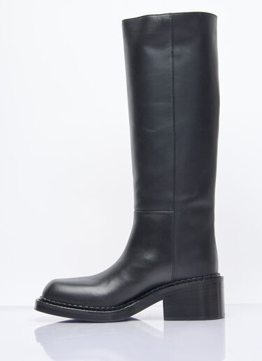 Prada Leather Knee-High Boots Black pra0258060