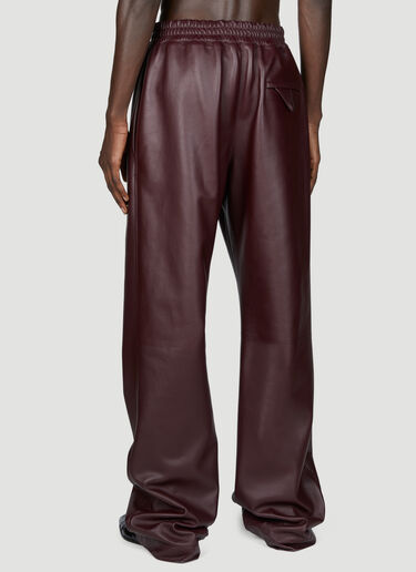 Bottega Veneta Wide Leg Leather Pants Brown bov0155011