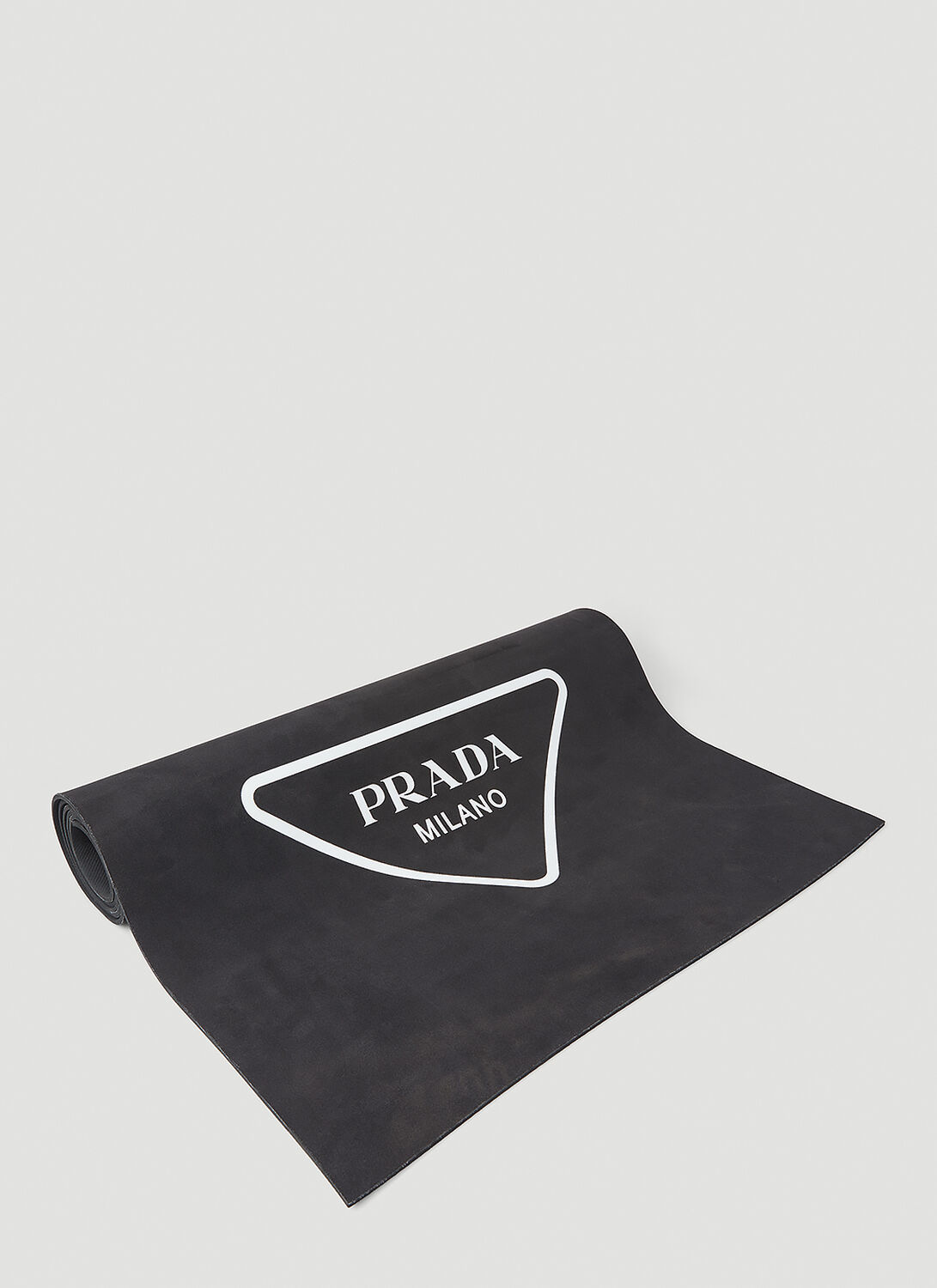 Prada Logo Print Yoga Mat In Black