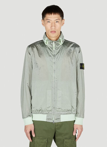 Stone Island 对比色饰边防风运动夹克 绿色 sto0152015