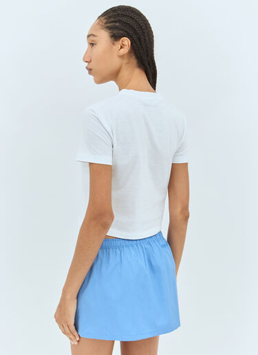 Miu Miu Logo Embossed T-Shirt White miu0258070