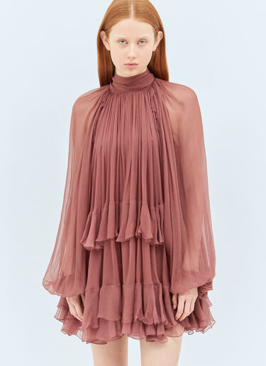 Chloé Mini Cape Dress Brown chl0258006